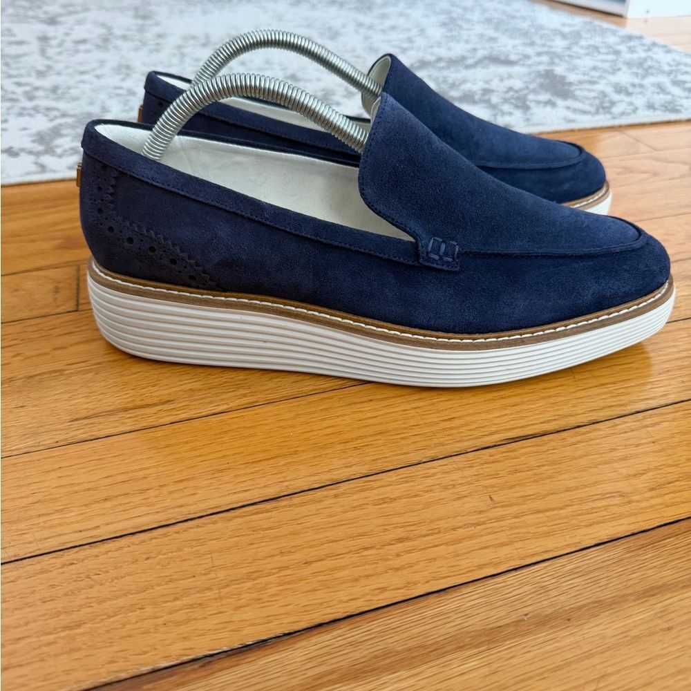 Cole Haan Dark Blue Loafers with ivory Sole size 10.5 - Picture 2 of 10